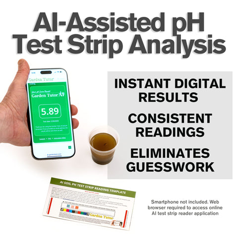 Garden Tutor Soil pH Test Kit, 100 Test Strips & AI Web Reader