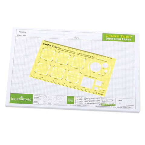Garden Tutor Square Planning & Drafting Kit – Plan High-Yield Vegetable Garden Layouts with Reusable Stencil & Graph Paper (2025 Edition)